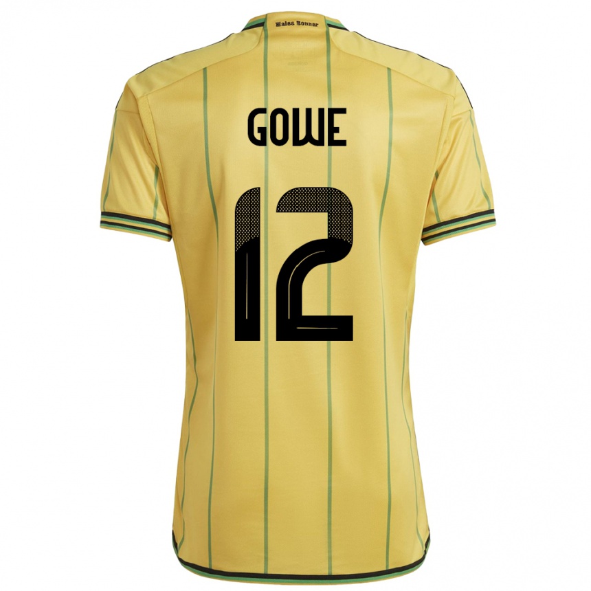 Gyermek Labdarúgás Jamaica Tyrese Gowe #12 Sárga Hazai Jersey 24-26 Mez Póló Ing