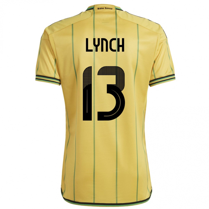 Gyermek Labdarúgás Jamaica Taywane Lynch #13 Sárga Hazai Jersey 24-26 Mez Póló Ing