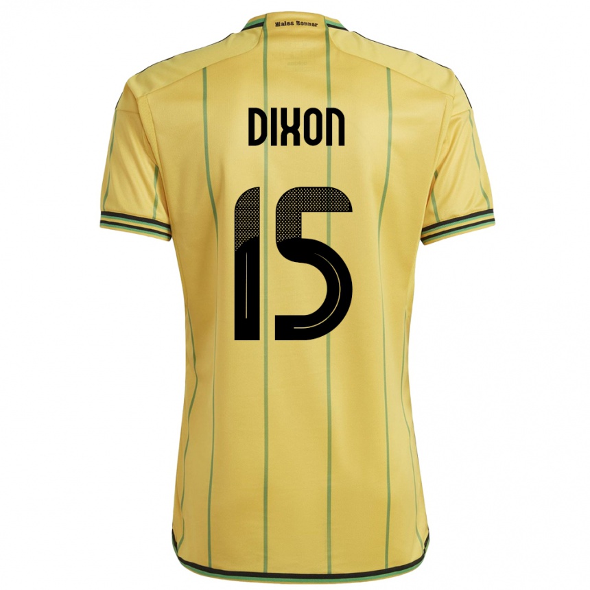 Gyermek Labdarúgás Jamaica Ahir Dixon #15 Sárga Hazai Jersey 24-26 Mez Póló Ing