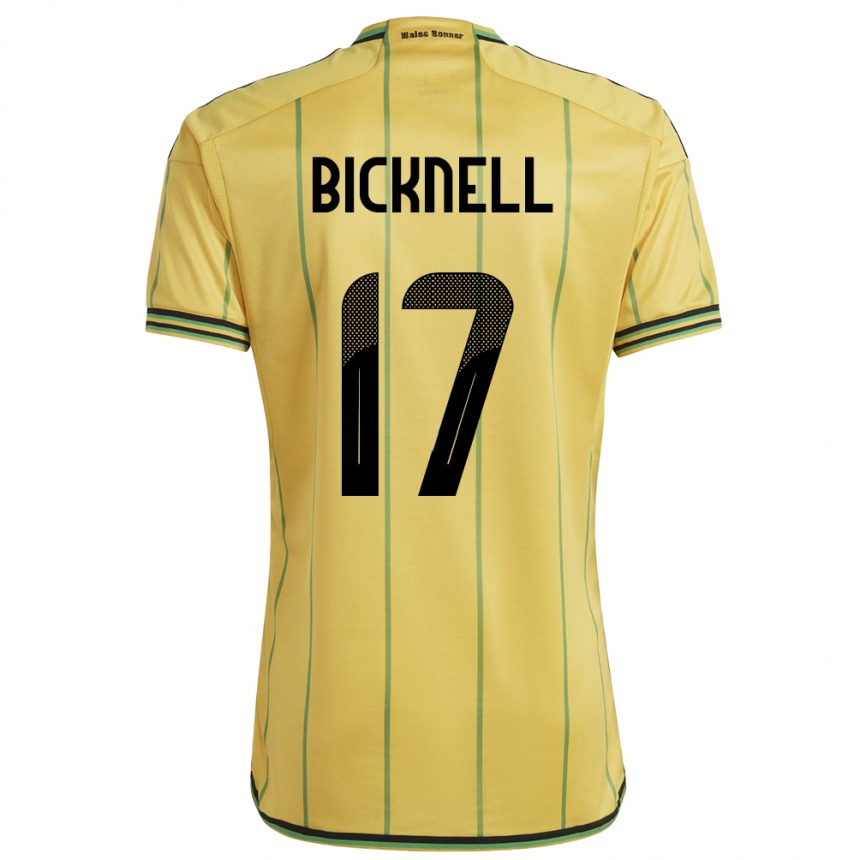 Gyermek Labdarúgás Jamaica Alexander Bicknell #17 Sárga Hazai Jersey 24-26 Mez Póló Ing