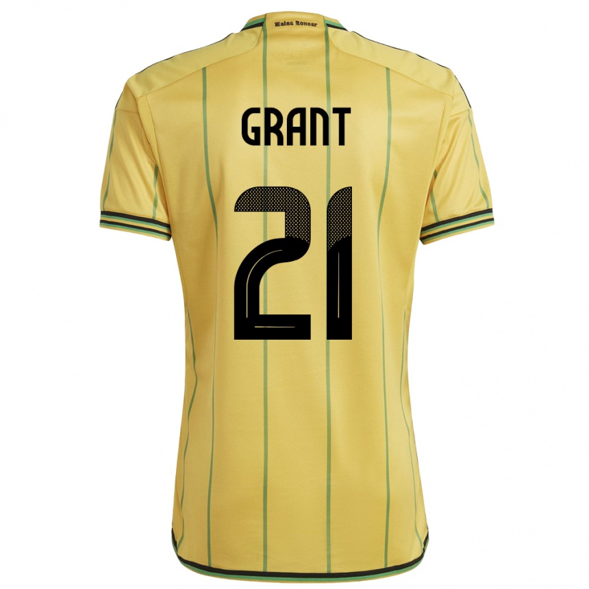 Gyermek Labdarúgás Jamaica Joshua Grant #21 Sárga Hazai Jersey 24-26 Mez Póló Ing