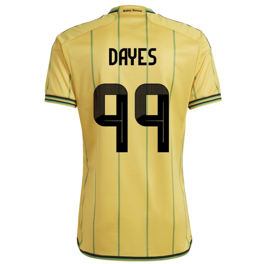 Gyermek Labdarúgás Jamaica Malikae Dayes #99 Sárga Hazai Jersey 24-26 Mez Póló Ing