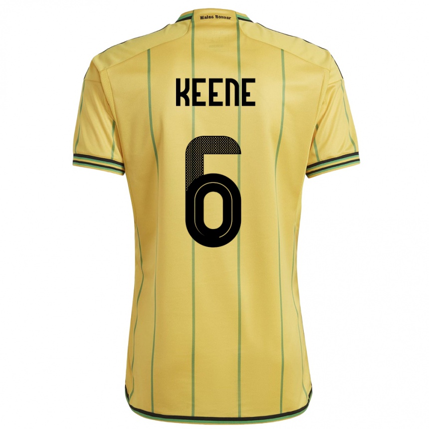 Gyermek Labdarúgás Jamaica Alika Keene #6 Sárga Hazai Jersey 24-26 Mez Póló Ing