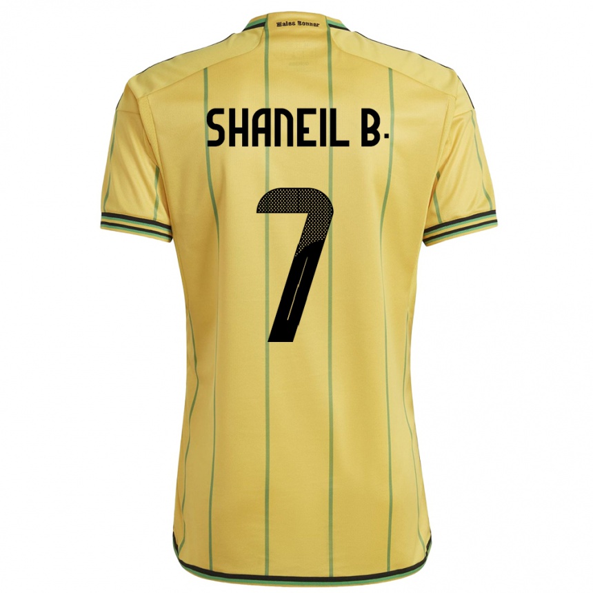 Gyermek Labdarúgás Jamaica Shaneil Buckley #7 Sárga Hazai Jersey 24-26 Mez Póló Ing