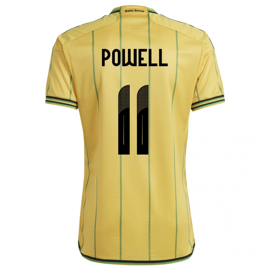 Gyermek Labdarúgás Jamaica Destiny Powell #11 Sárga Hazai Jersey 24-26 Mez Póló Ing