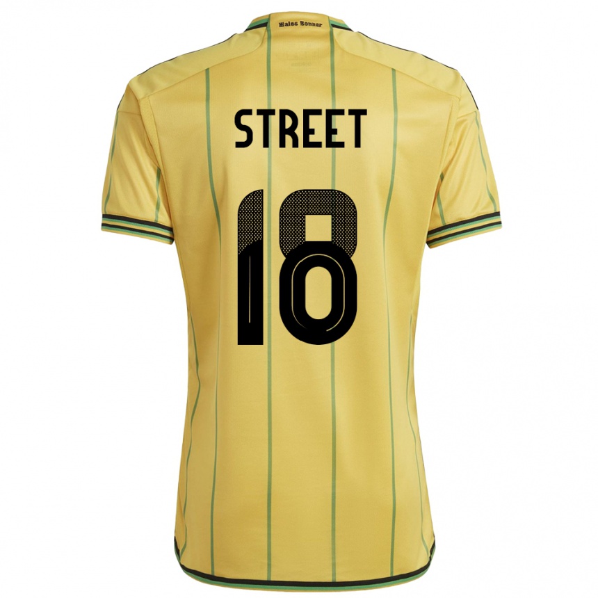 Gyermek Labdarúgás Jamaica Sydnie Street #18 Sárga Hazai Jersey 24-26 Mez Póló Ing