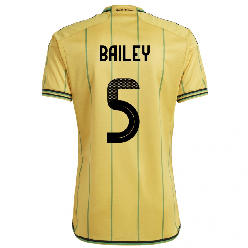 Gyermek Labdarúgás Jamaica Jade Bailey #5 Sárga Hazai Jersey 24-26 Mez Póló Ing