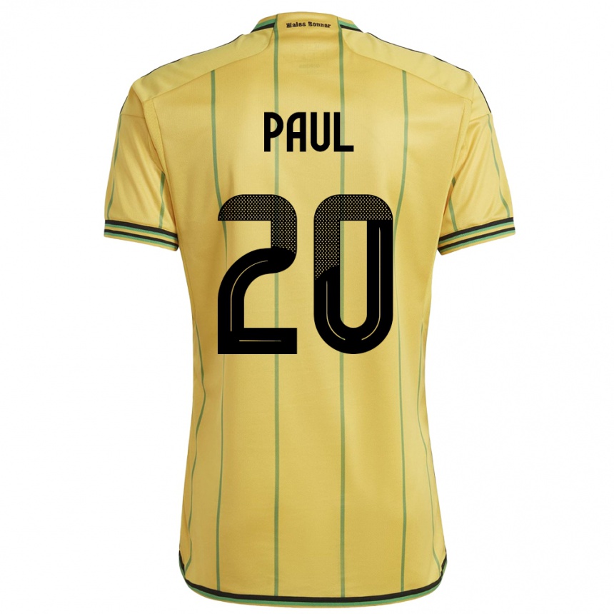 Gyermek Labdarúgás Jamaica Lachante Paul #20 Sárga Hazai Jersey 24-26 Mez Póló Ing