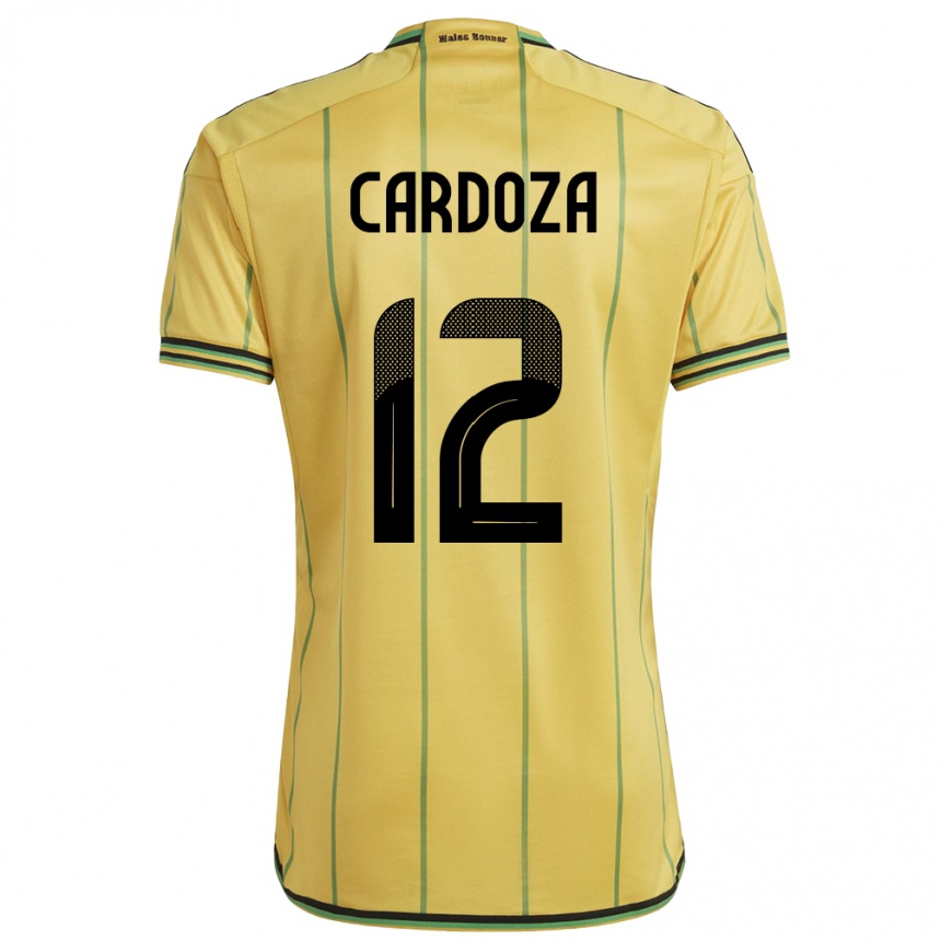 Gyermek Labdarúgás Jamaica Naya Cardoza #12 Sárga Hazai Jersey 24-26 Mez Póló Ing