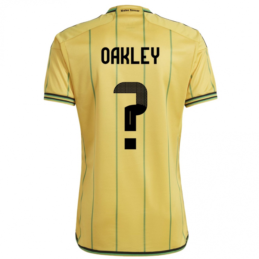 Gyermek Labdarúgás Jamaica Katie Oakley #0 Sárga Hazai Jersey 24-26 Mez Póló Ing