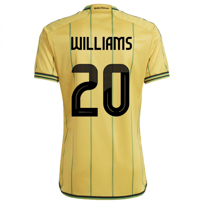 Gyermek Labdarúgás Jamaica Victoria Williams #20 Sárga Hazai Jersey 24-26 Mez Póló Ing