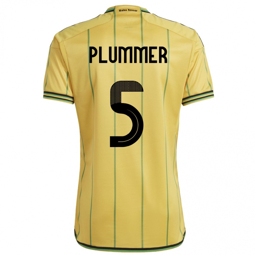 Gyermek Labdarúgás Jamaica Konya Plummer #5 Sárga Hazai Jersey 24-26 Mez Póló Ing