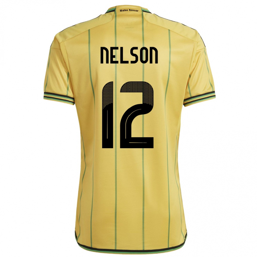 Gyermek Labdarúgás Jamaica Tyiesha Nelson #12 Sárga Hazai Jersey 24-26 Mez Póló Ing