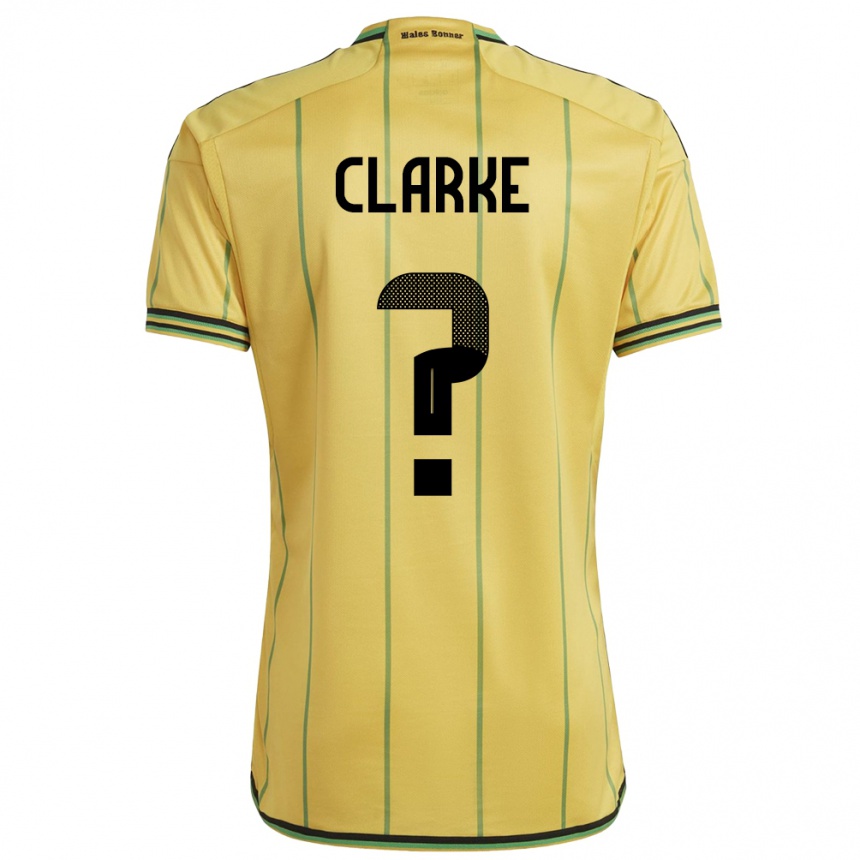 Gyermek Labdarúgás Jamaica Sydoney Clarke #0 Sárga Hazai Jersey 24-26 Mez Póló Ing