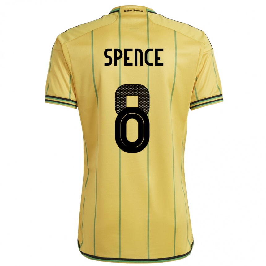 Gyermek Labdarúgás Jamaica Drew Spence #8 Sárga Hazai Jersey 24-26 Mez Póló Ing