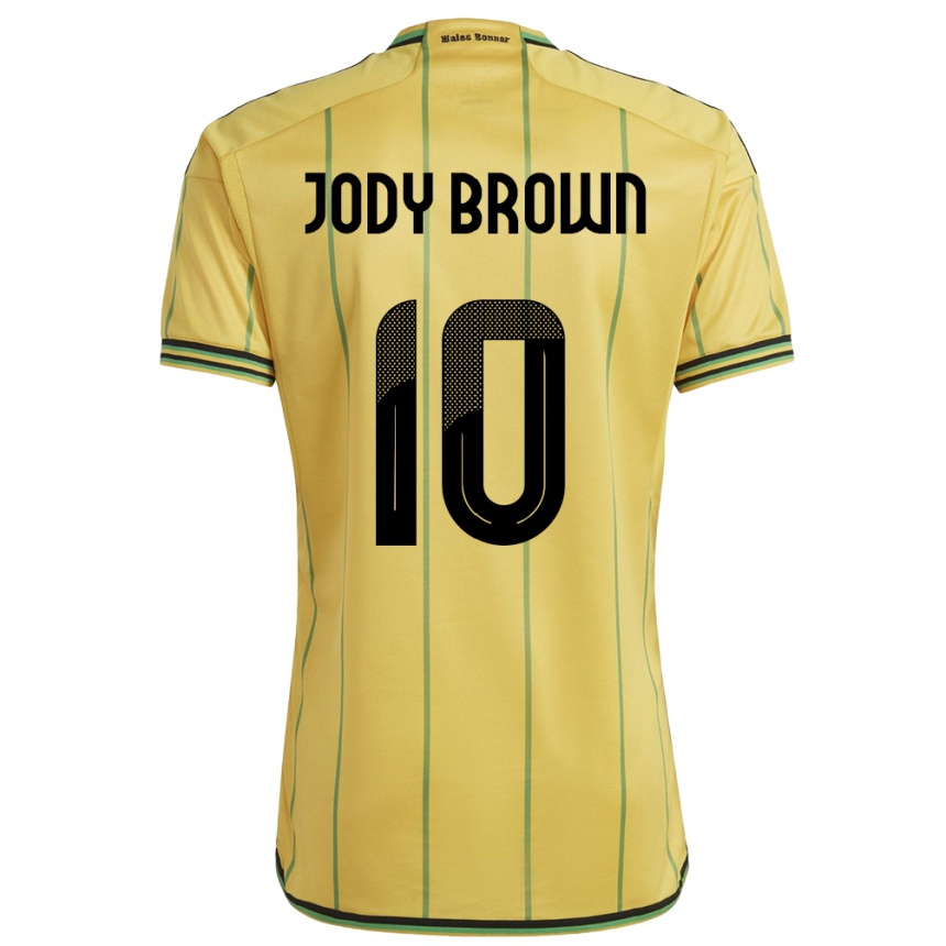 Gyermek Labdarúgás Jamaica Jody Brown #10 Sárga Hazai Jersey 24-26 Mez Póló Ing