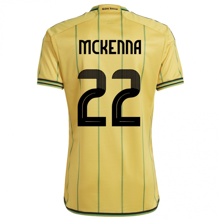 Gyermek Labdarúgás Jamaica Kayla Mckenna #22 Sárga Hazai Jersey 24-26 Mez Póló Ing