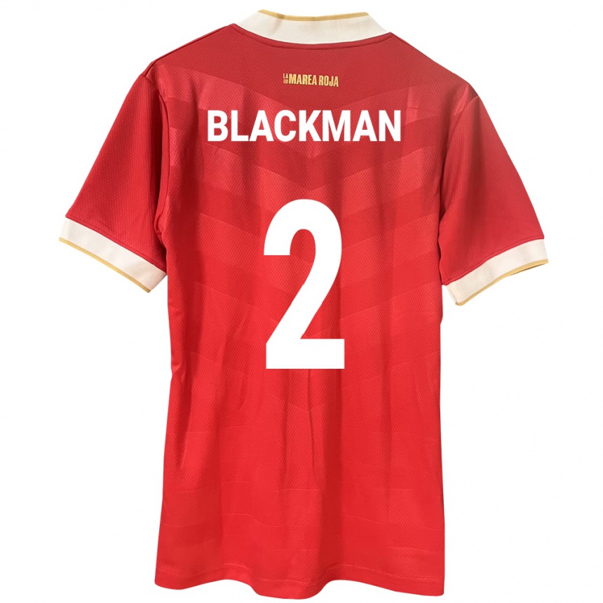 Gyermek Labdarúgás Panama César Blackman #2 Piros Hazai Jersey 24-26 Mez Póló Ing