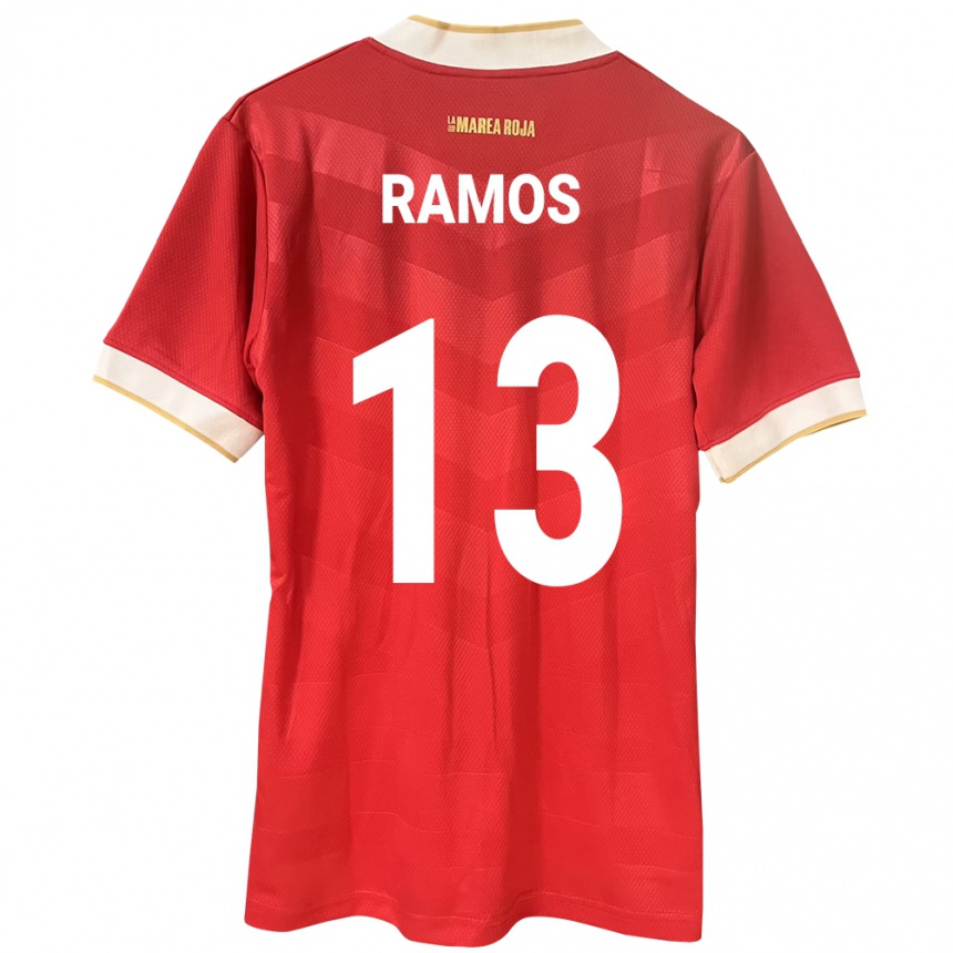 Gyermek Labdarúgás Panama Jiovany Ramos #13 Piros Hazai Jersey 24-26 Mez Póló Ing