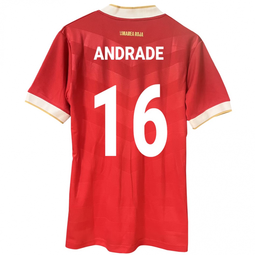 Gyermek Labdarúgás Panama Andrés Andrade #16 Piros Hazai Jersey 24-26 Mez Póló Ing