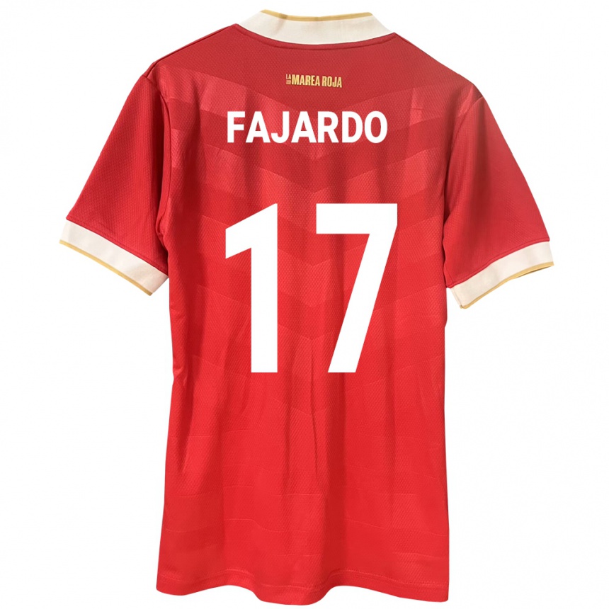 Gyermek Labdarúgás Panama José Fajardo #17 Piros Hazai Jersey 24-26 Mez Póló Ing