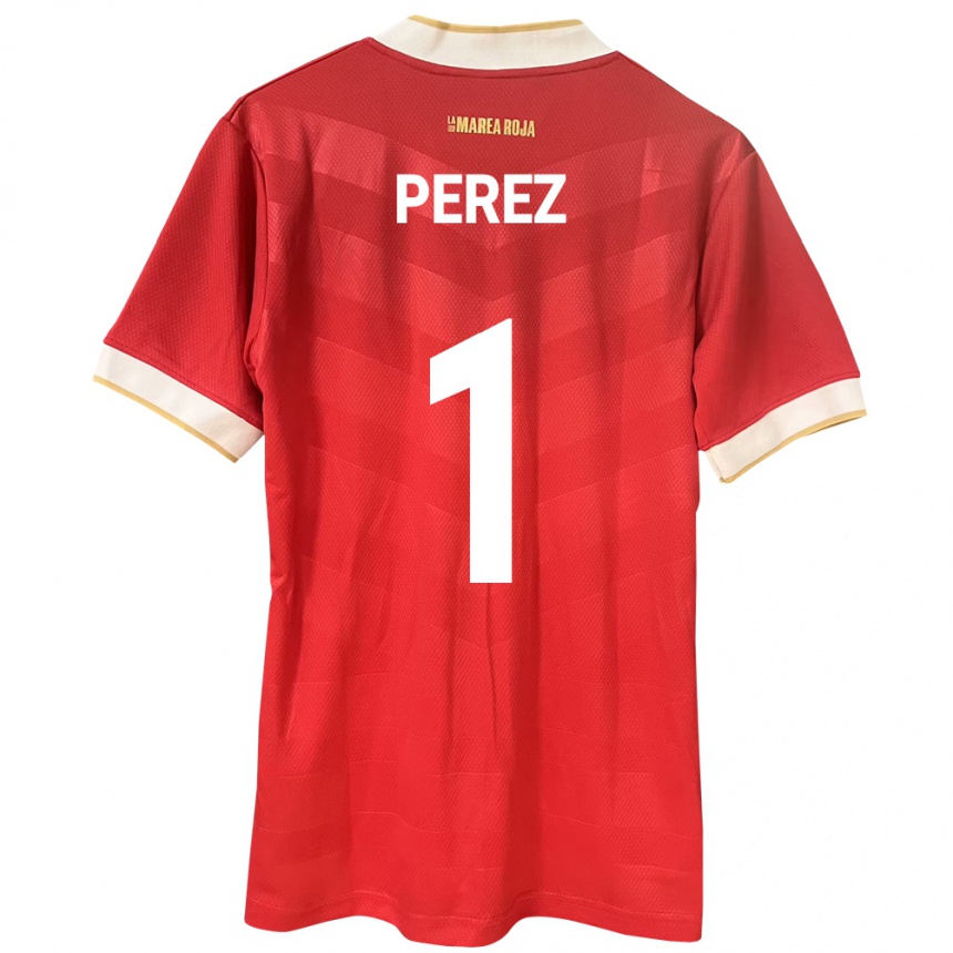 Gyermek Labdarúgás Panama Miguel Pérez #1 Piros Hazai Jersey 24-26 Mez Póló Ing