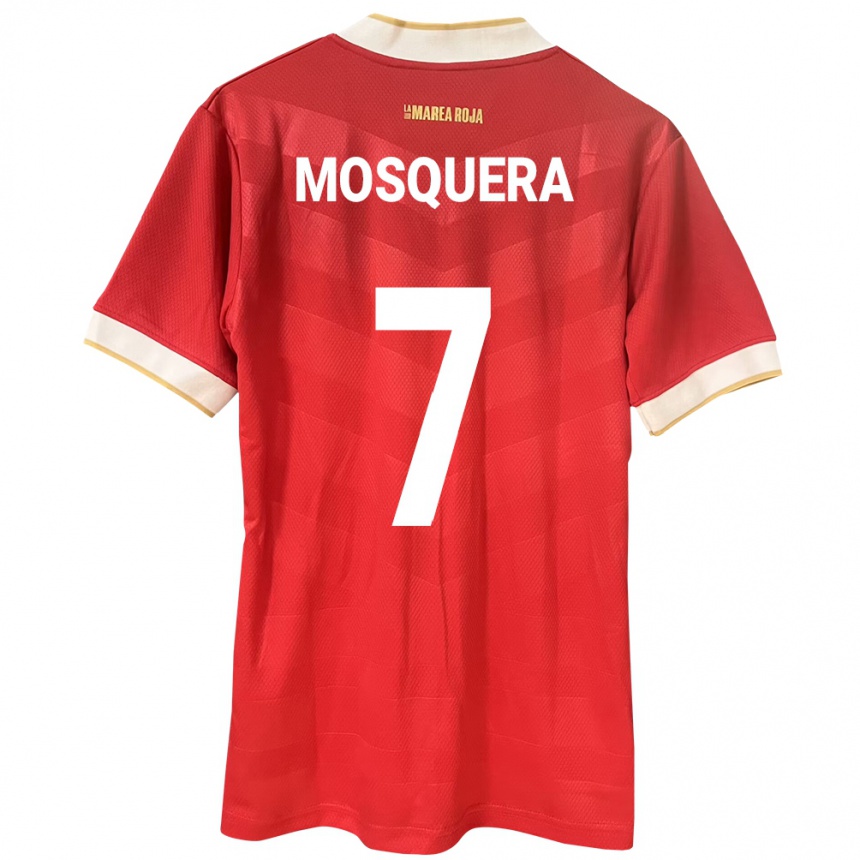 Gyermek Labdarúgás Panama Rafael Mosquera #7 Piros Hazai Jersey 24-26 Mez Póló Ing