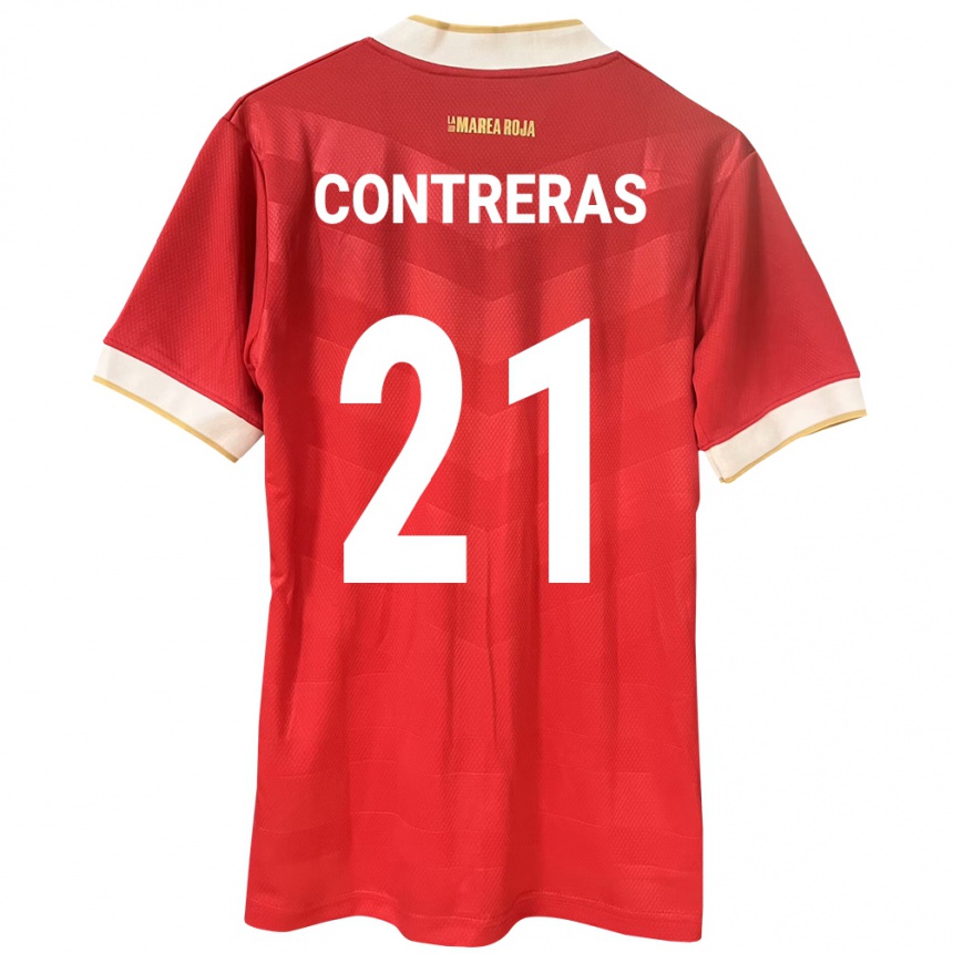 Gyermek Labdarúgás Panama Davis Contreras #21 Piros Hazai Jersey 24-26 Mez Póló Ing