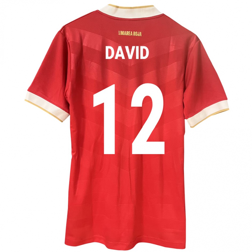 Gyermek Labdarúgás Panama Said David #12 Piros Hazai Jersey 24-26 Mez Póló Ing