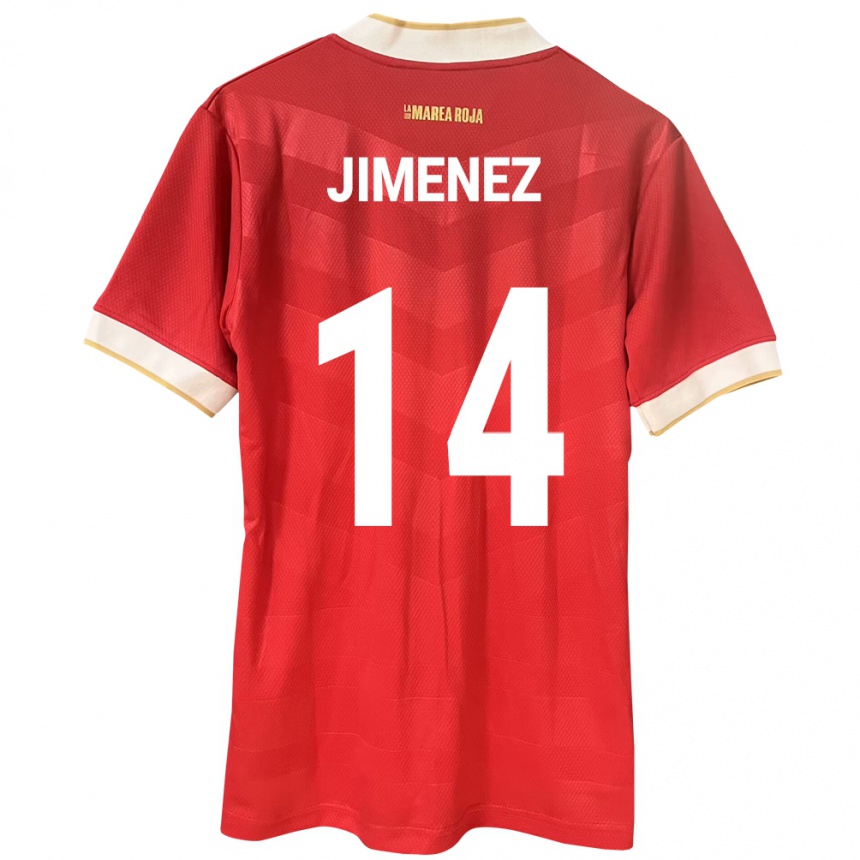 Gyermek Labdarúgás Panama Juan Jiménez #14 Piros Hazai Jersey 24-26 Mez Póló Ing