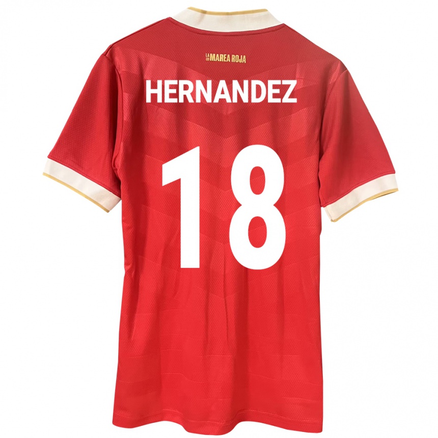 Gyermek Labdarúgás Panama Erika Hernández #18 Piros Hazai Jersey 24-26 Mez Póló Ing