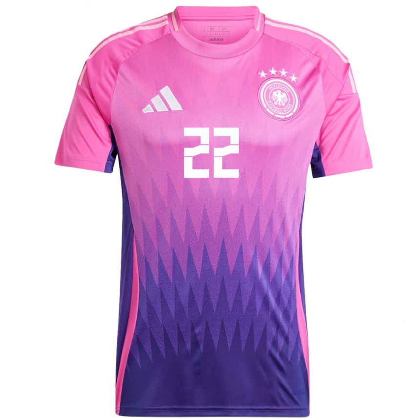 Gyermek Labdarúgás Németország Lena Petermann #22 Pink Lila Idegenbeli Jersey 24-26 Mez Póló Ing