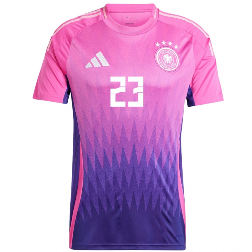 Gyermek Labdarúgás Németország Noah Atubolu #23 Pink Lila Idegenbeli Jersey 24-26 Mez Póló Ing