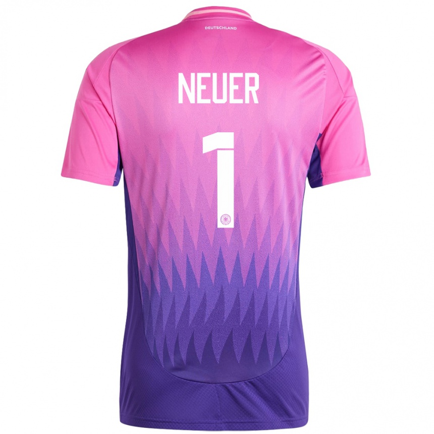 Gyermek Labdarúgás Németország Manuel Neuer #1 Pink Lila Idegenbeli Jersey 24-26 Mez Póló Ing