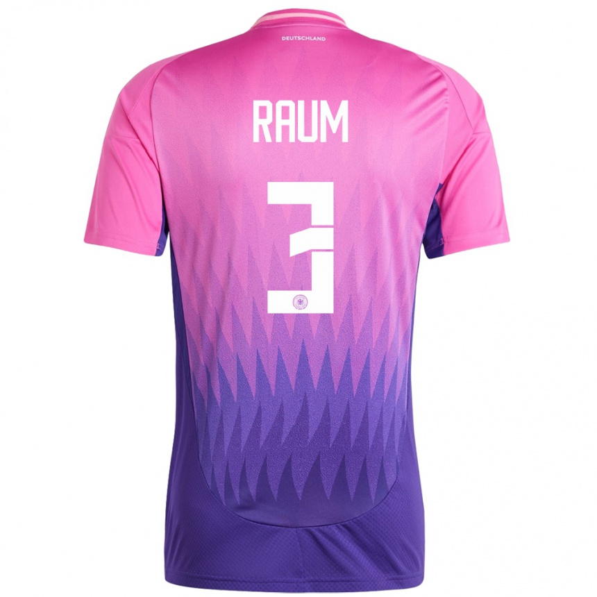 Gyermek Labdarúgás Németország David Raum #3 Pink Lila Idegenbeli Jersey 24-26 Mez Póló Ing