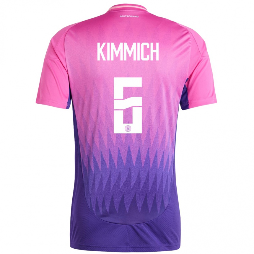 Gyermek Labdarúgás Németország Joshua Kimmich #6 Pink Lila Idegenbeli Jersey 24-26 Mez Póló Ing