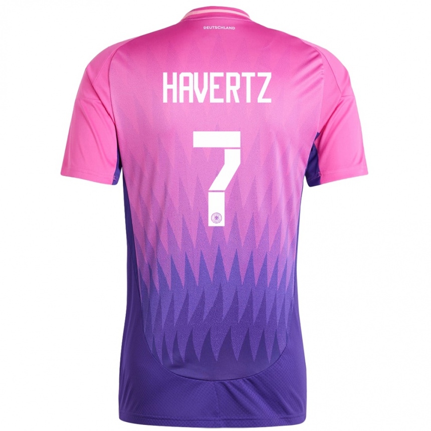 Gyermek Labdarúgás Németország Kai Havertz #7 Pink Lila Idegenbeli Jersey 24-26 Mez Póló Ing