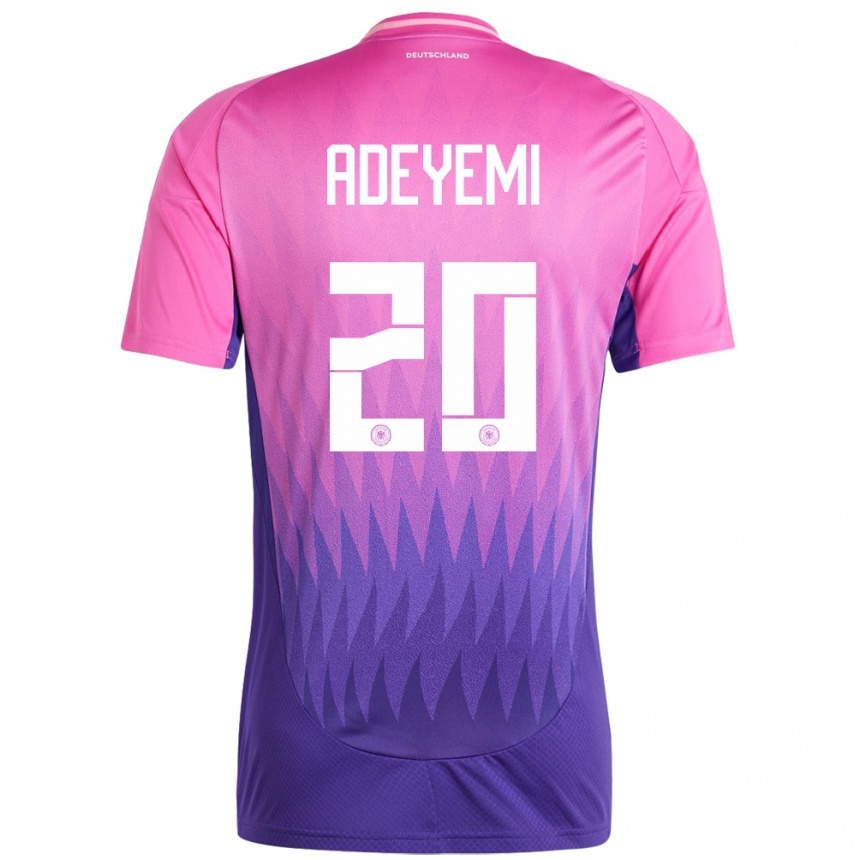 Gyermek Labdarúgás Németország Karim Adeyemi #20 Pink Lila Idegenbeli Jersey 24-26 Mez Póló Ing