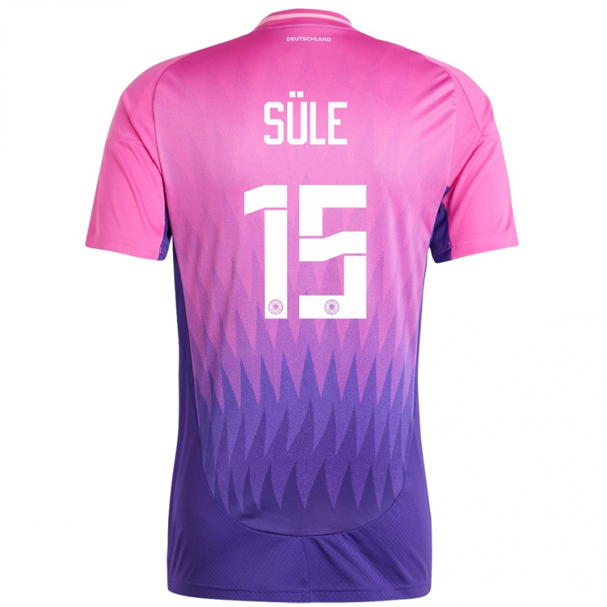 Gyermek Labdarúgás Németország Niklas Sule #15 Pink Lila Idegenbeli Jersey 24-26 Mez Póló Ing