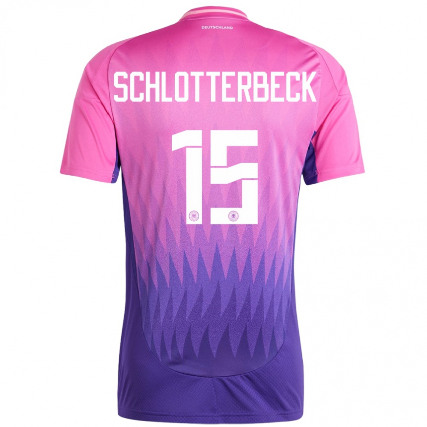 Gyermek Labdarúgás Németország Nico Schlotterbeck #15 Pink Lila Idegenbeli Jersey 24-26 Mez Póló Ing