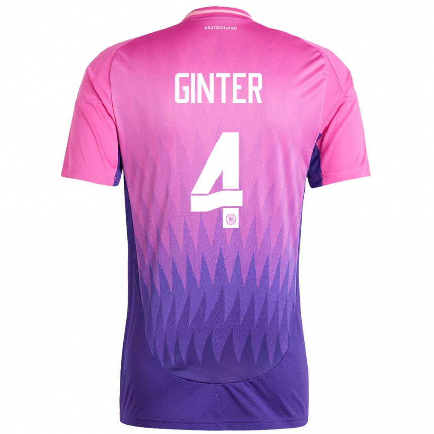 Gyermek Labdarúgás Németország Matthias Ginter #4 Pink Lila Idegenbeli Jersey 24-26 Mez Póló Ing