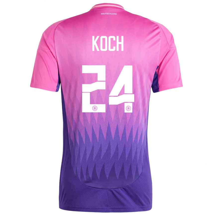 Gyermek Labdarúgás Németország Robin Koch #24 Pink Lila Idegenbeli Jersey 24-26 Mez Póló Ing