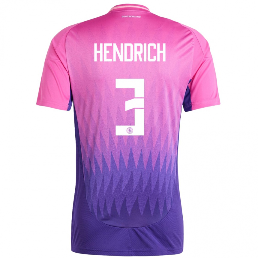 Gyermek Labdarúgás Németország Kathrin Hendrich #3 Pink Lila Idegenbeli Jersey 24-26 Mez Póló Ing