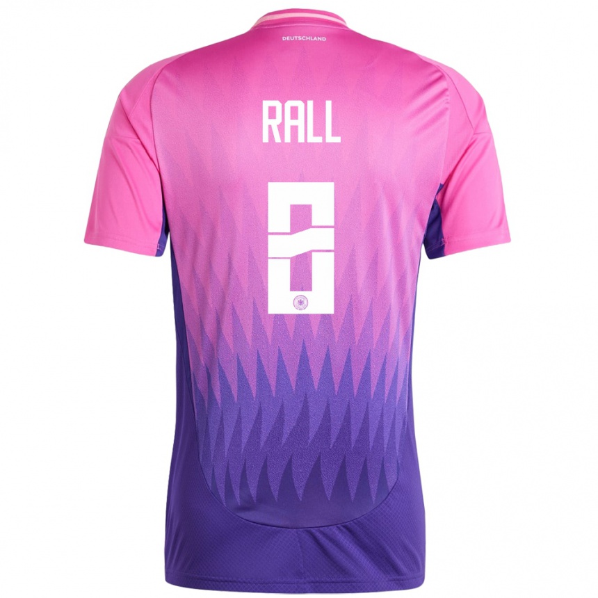 Gyermek Labdarúgás Németország Maximiliane Rall #8 Pink Lila Idegenbeli Jersey 24-26 Mez Póló Ing