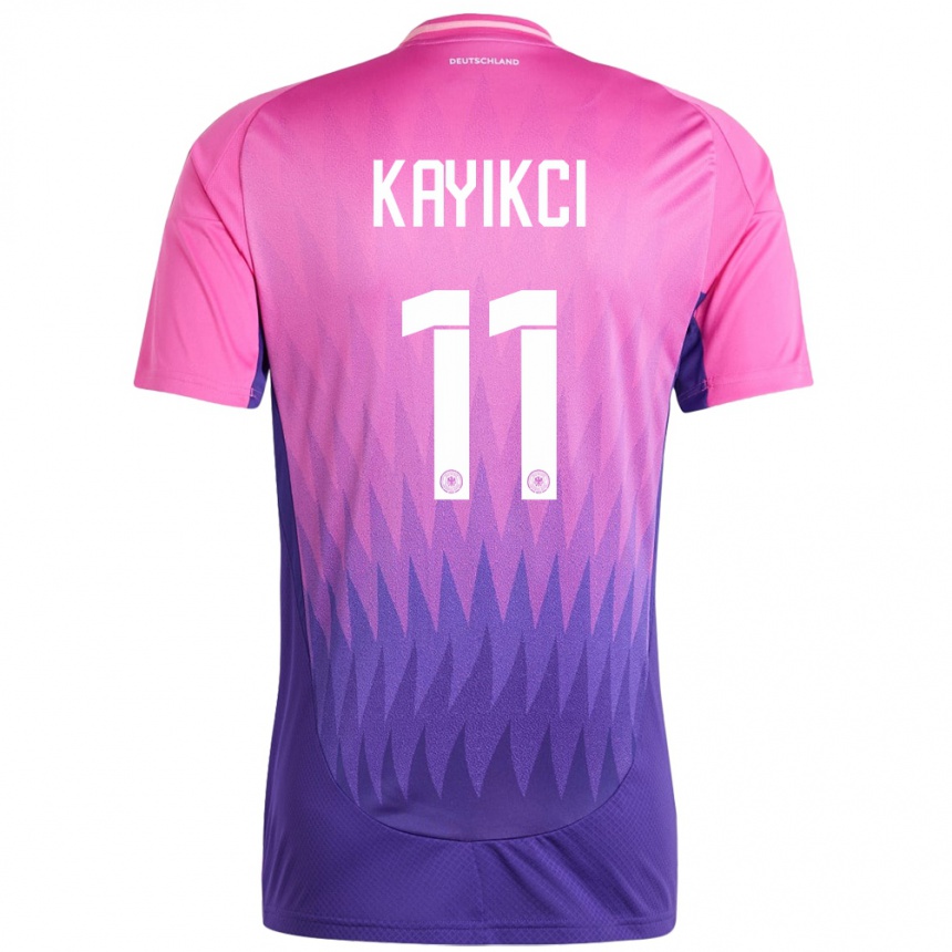 Gyermek Labdarúgás Németország Hasret Kayikci #11 Pink Lila Idegenbeli Jersey 24-26 Mez Póló Ing