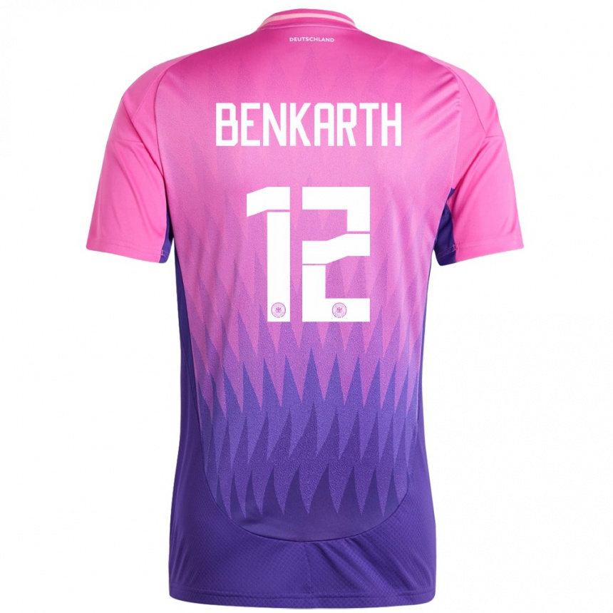 Gyermek Labdarúgás Németország Laura Benkarth #12 Pink Lila Idegenbeli Jersey 24-26 Mez Póló Ing