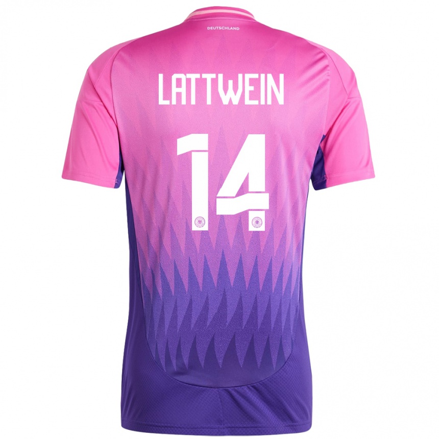 Gyermek Labdarúgás Németország Lena Lattwein #14 Pink Lila Idegenbeli Jersey 24-26 Mez Póló Ing