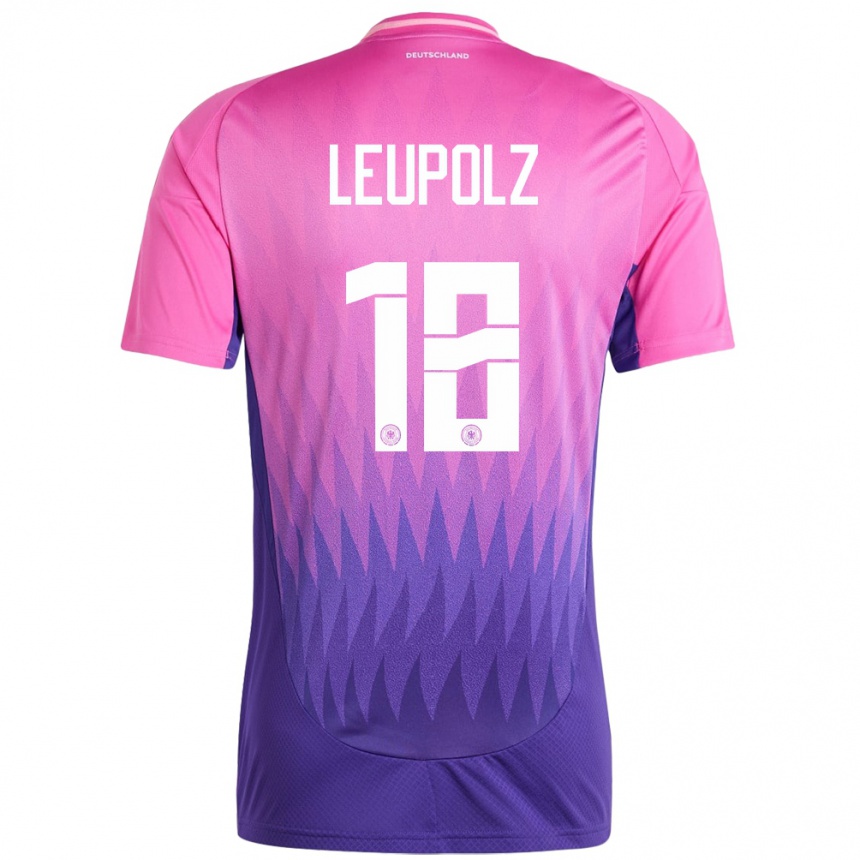 Gyermek Labdarúgás Németország Melanie Leupolz #18 Pink Lila Idegenbeli Jersey 24-26 Mez Póló Ing