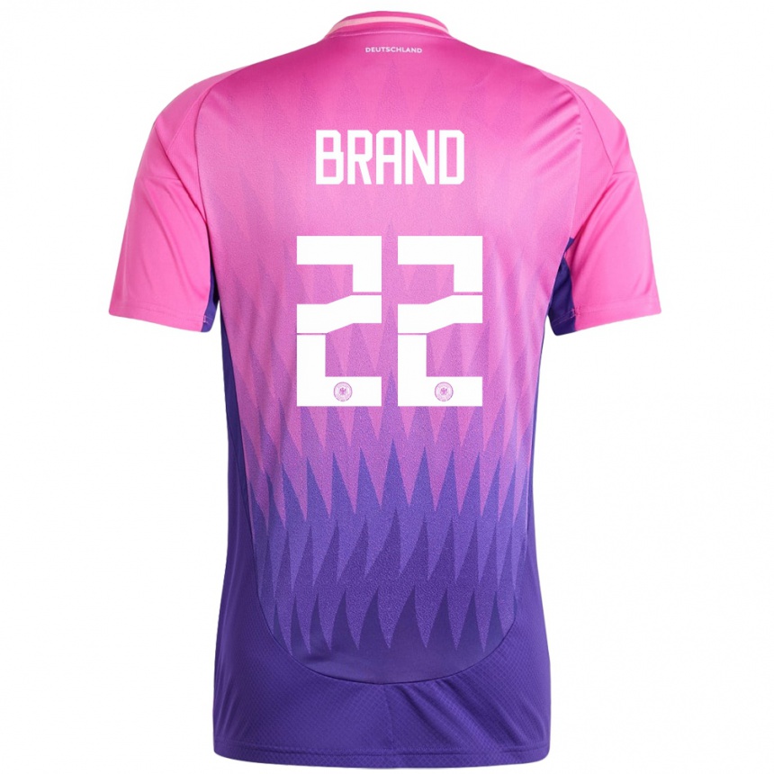 Gyermek Labdarúgás Németország Jule Brand #22 Pink Lila Idegenbeli Jersey 24-26 Mez Póló Ing