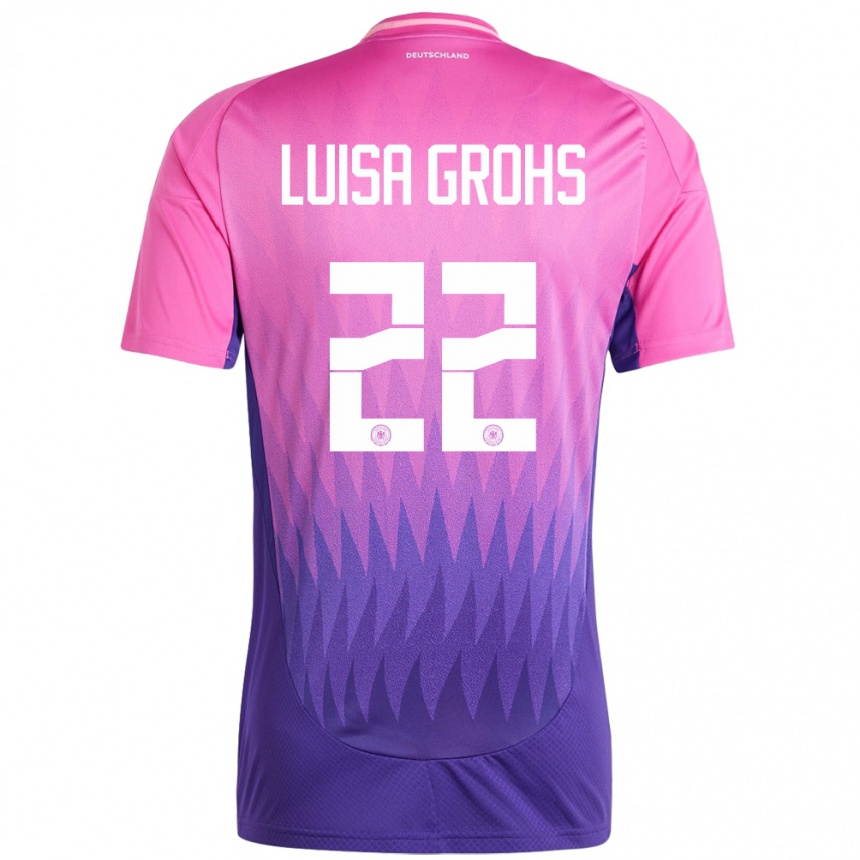 Gyermek Labdarúgás Németország Maria Luisa Grohs #22 Pink Lila Idegenbeli Jersey 24-26 Mez Póló Ing